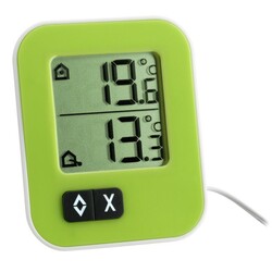 TFA . Термометр цифрової "Moxx", зовнішній дротяний датчик, зелений, 69x58x34 ммм(30104304)