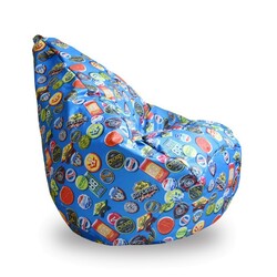 Tia-sport. Кресло груша Принт Значки голубой 90х60 см (sm-0873)