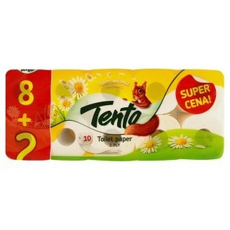 Tento. Туалетний папір PURE CAMOMILE, 8+2(8709)