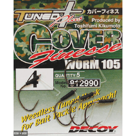 Decoy. Гачок Worm105 Cover Finesse №1(5 шт/уп) (1562.00.72)