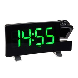 TFA. Часы проекционные , FM-радио, USB, зелёные LED цифры, адаптер, 180х48х100 мм (60501504)