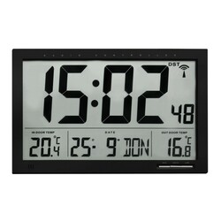 TFA. Часы настенные цифровые + датчик температуры, 370x29x230 мм (60451001)