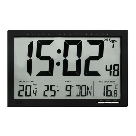 TFA. Часы настенные цифровые + датчик температуры, 370x29x230 мм (60451001)