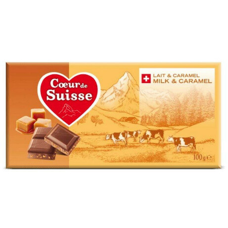 Coeur de Suisse. Шоколад молочный с карамелью  100  г(7610036010916)
