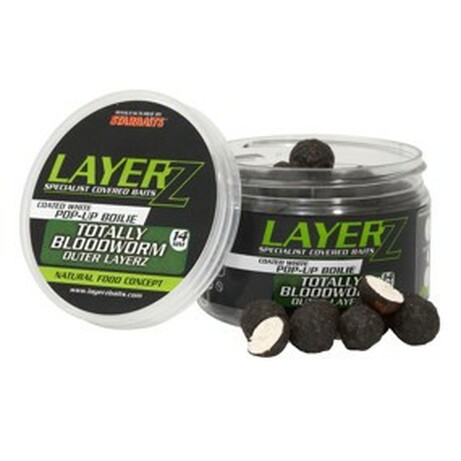 Starbaits .  Бойлы Starbaits LayerZ Pop-Up Totally Bloodworm Coated White 14mm 60g (32.26.97)