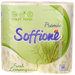 Soffione. Ароматизированная туалетная бумага Fresh Lemongrass, 4 рулона. (833971)
