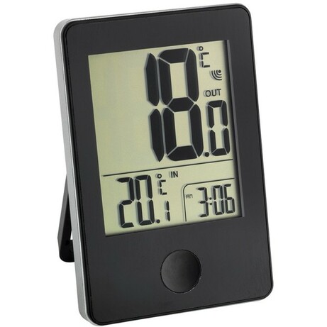 TFA . Термометр цифровой "Pop", чёрный, внешний радиодатчик, 60x23x90 мм (30305101)