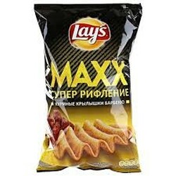 Чипсы Lay`s Maxx картофельные со вкусом куриных крылышек барбекю, 120г. ( 5900259079992)