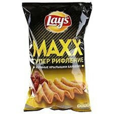 Чіпси Lay's Maxx картопляні із смаком курячих крилець барбекю, 120г. ( 5900259079992)