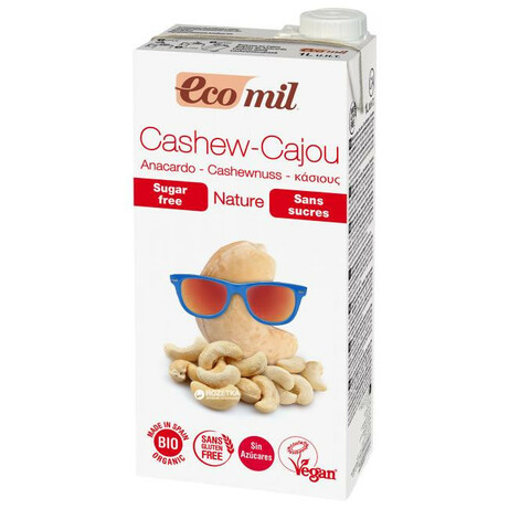 Ecomil. Рослинне молоко органічне з горіха Кешью 1 л(8428532192536)