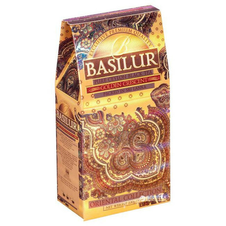 Basilur. Чай черный Basilur Золотой месяц цейлонский карт 100г (4792252916463)