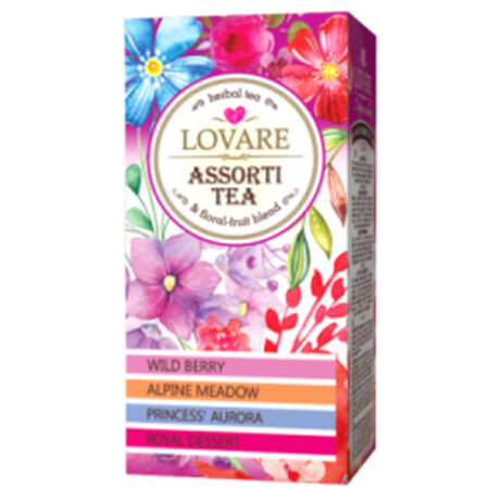 Lovare. Чай Lovare цветочный ассорти в пакетиках 4 вида * 6шт * 1.5г (4820097815662)