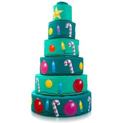 Мягкие развивающие детские модули-пирамида Новогодняя елка (sm-0551)