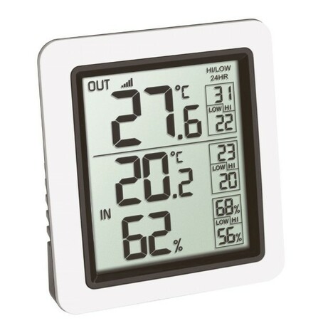 TFA . Термометр цифровой "INFO", белый, внешний радиодатчик, 77x22x86 мм (30306502)