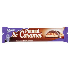 Milka. Шоколад с арахисом и карамелью 37гр (7622210785565)