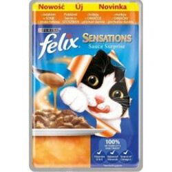 Felix. Корм для котов Sensations Sauces индейка бекон 100 гр(7613036076234)