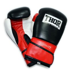 Thor. Рукавички боксерські ULTIMATE 12oz Шкіра;біло-чорно-червоні(7000339680211)