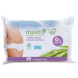 Masmi. Органические влажные салфетки для интимной гигиены, 20шт (8432984001063)