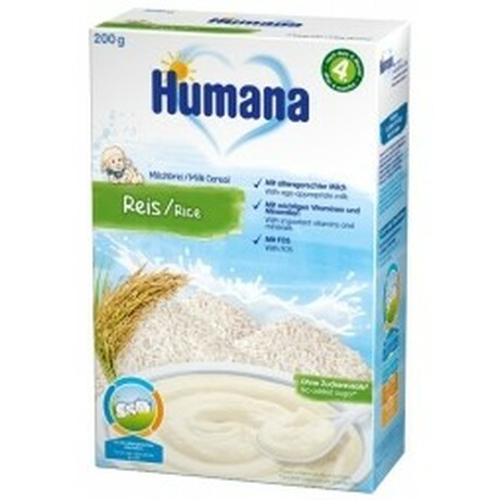 Humana. Каша молочна рисова, 200г(775603)