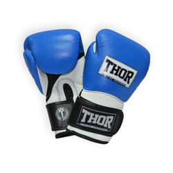 Thor. Перчатки боксерские PRO KING 14oz .PU. сине-бело-черные (7201804132147)