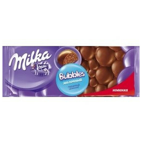 Milka. Шоколад молочный Bubbles пористый 80гр (7622300789114)