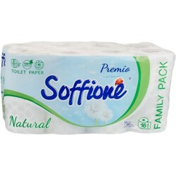 Soffione. Папір туалетна Soffione "Natural" тришарова, 16 рулонів(833902)