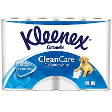 Kleenex.Двухслойная туалетная бумага 12 шт (Clean Care)