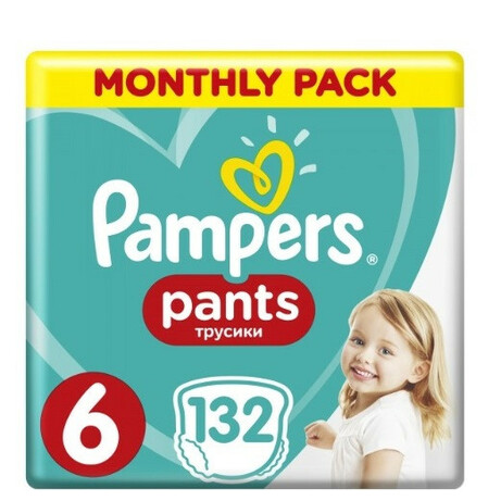 Pampers. Подгузники-трусики Pampers Pants Extra Large 6 (15+ кг), 132 шт. (8006540068632)