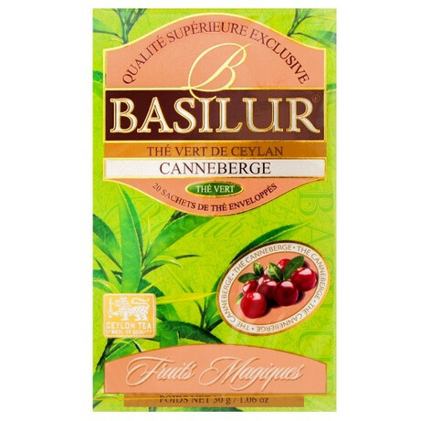 Basilur. Чай зелений Basilur з журавлиною 20 * 1,5 г(4792252935570)