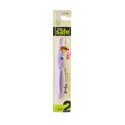 LION. Детская зубная щетка Lion Kids Safe Toothbrush Step-2 фиолетовая, 1 шт (8806325611554)