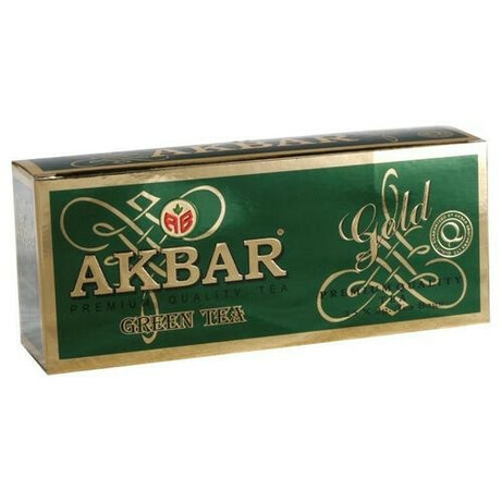 AKBAR. Зелений чай Акбар Грін Голд в пакетиках 25х2г(5014176001568)
