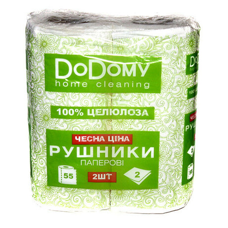 Рушник паперове "DoDomy" 2 шари(білий) 4820164151792