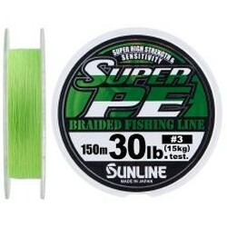 Sunline . Шнур New Super PE 150м (салат.) №3.0-0.285мм 30LB-15кг (1658.08.92)