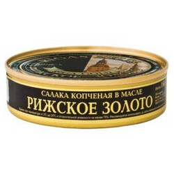 Riga Gold. Салака копченная в масле 160г   (4751001581581)