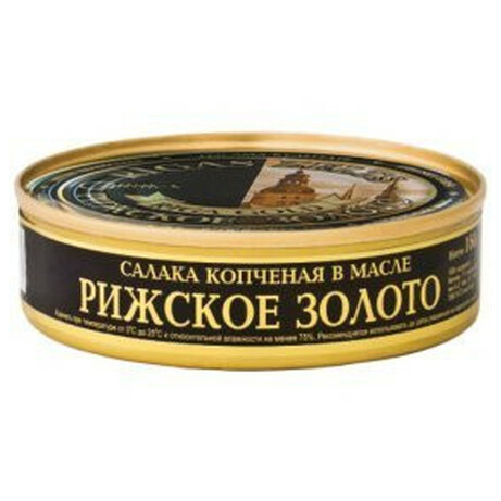 Riga Gold. Салака копченная в масле 160г   (4751001581581)