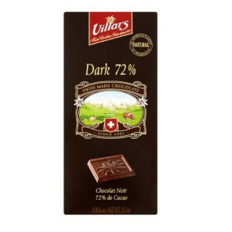 Villars. Шоколад какао 72% 100г  (97610036002730)