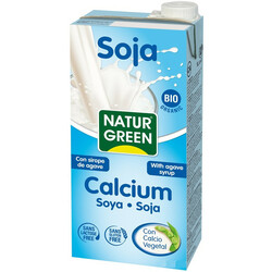 NaturGreen. Органическое растительное молоко NaturGreen Соевое с сиропом агавы и кальцием 1 л (84370