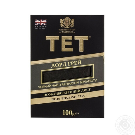 ТЕТ. Черный чай ТЕТ Лорд Грей с бергамотом байховый особо крупный лист 100г Англия(5060207694056)