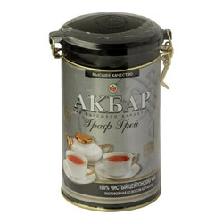 AKBAR. Черный чай Акбар Эрл Грей цейлонский среднелистовой с бергамотом 225г (5014176000905)
