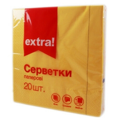 Extra!  Серветки паперові жовті(4824034029679)
