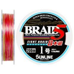 Sunline .Шнур Super Braid 5(8 Braid) 200m №1.0-0.165 mm 6.1 kg(1658.08.61)