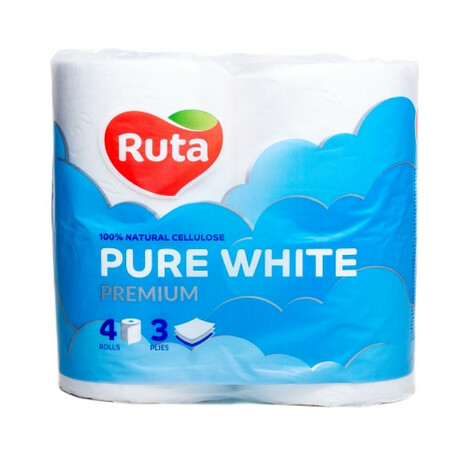 Ruta. Папір туалетна Pure White 4шт(4820023747531)