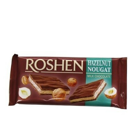 Roshen. Шоколад молочный с ореховой нугой 90гр(4823077617492)
