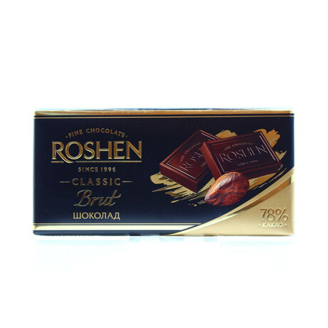 Roshen. Шоколад черный Brut 90гр(4823077621291)