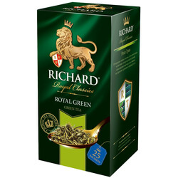 Richard. Чай зеленый Richard Royal Green в пакетиках 25шт*2г (4820198800116)