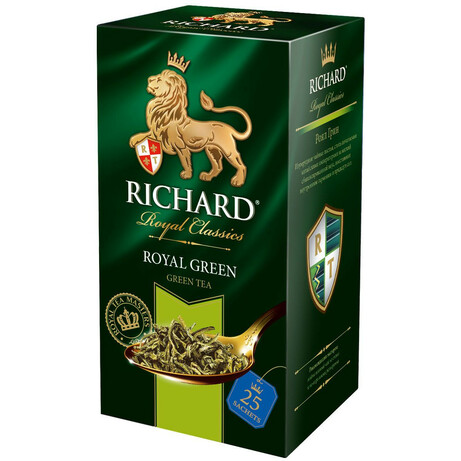 Richard. Чай зелений Richard Royal Green в пакетиках 25шт*2г(4820198800116)