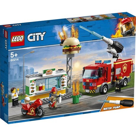 Lego. Конструктор Пожар в бургер-баре 327 деталей (60214)