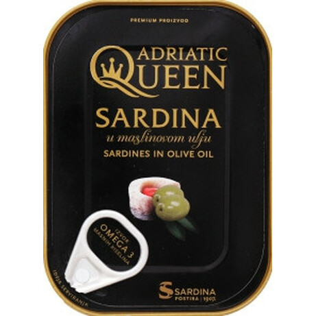Adriatic Queen. Сардины в оливковом масле 105гр(3850160501063)