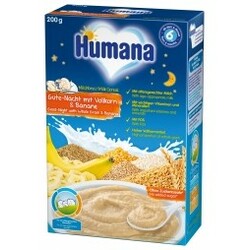 Humana. Каша молочна "Солодкі сни" цельнозерновая з бананом, 200г(775597)