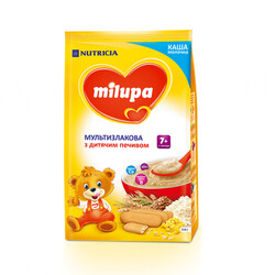 Milupa. Каша молочная Мультизлаковая с детским печеньем 7м+ 210г (с 7 мес) (931161)